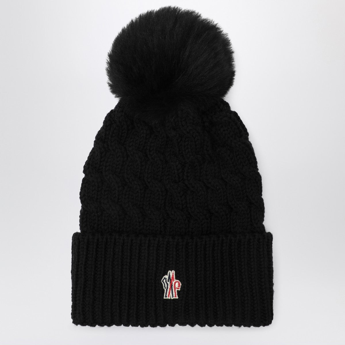 Moncler Grenoble Black wool hat with pom pom Moncler Grenoble