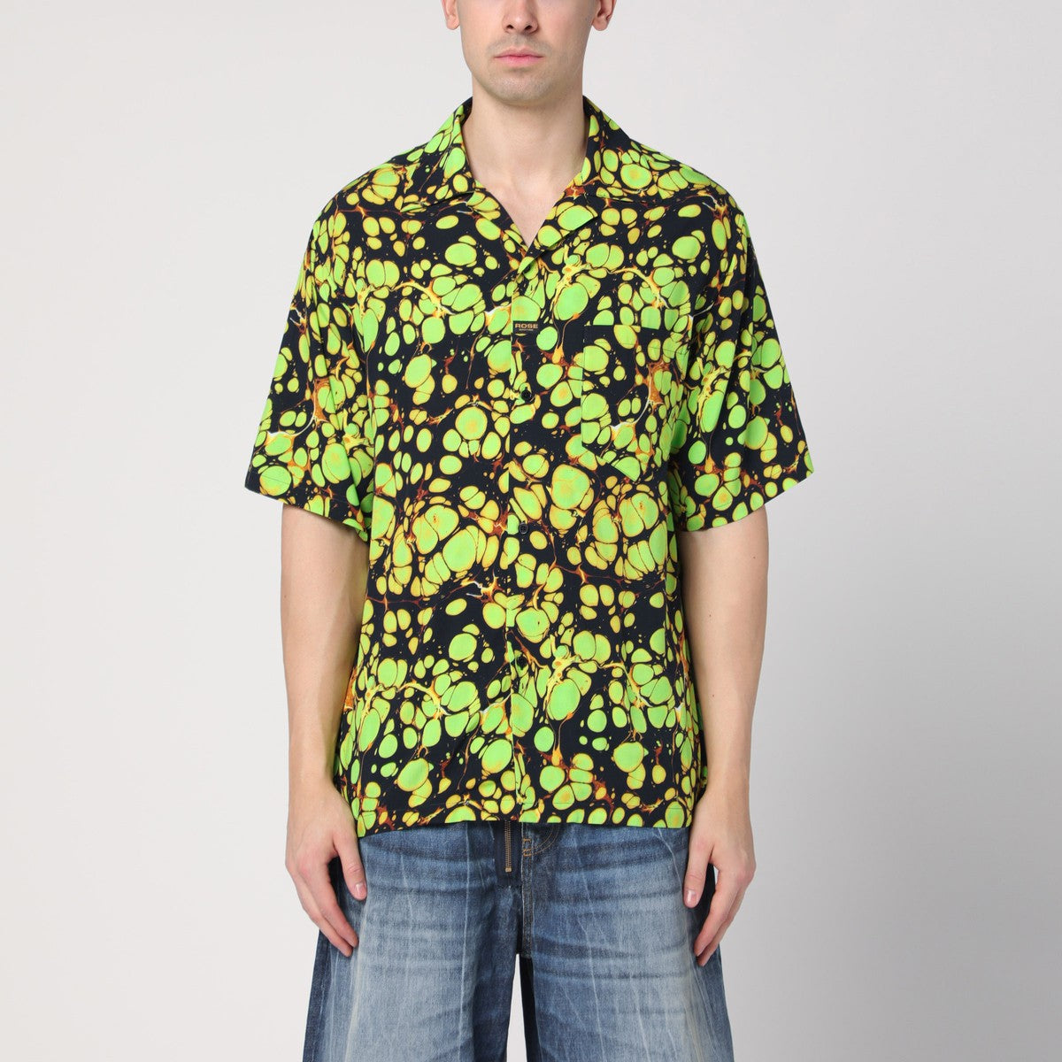 Martine Rose Green bowling shirt with abstract pattern Martine Rose