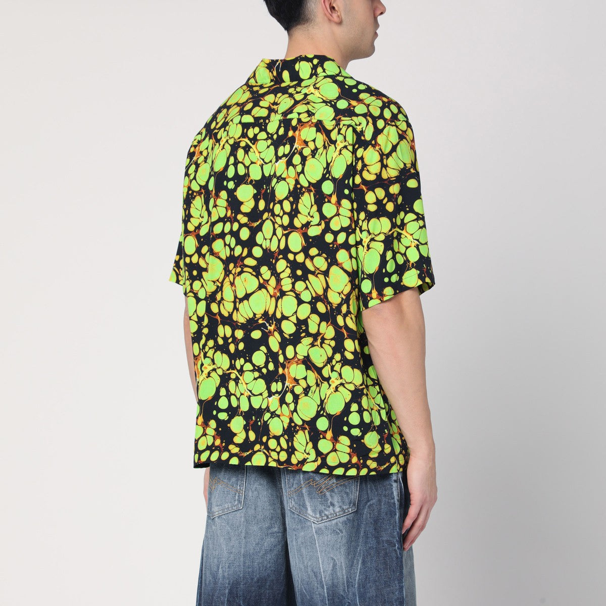 Martine Rose Green bowling shirt with abstract pattern Martine Rose