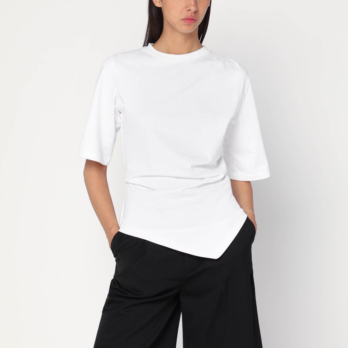 Róhe White asymmetric cotton top Róhe
