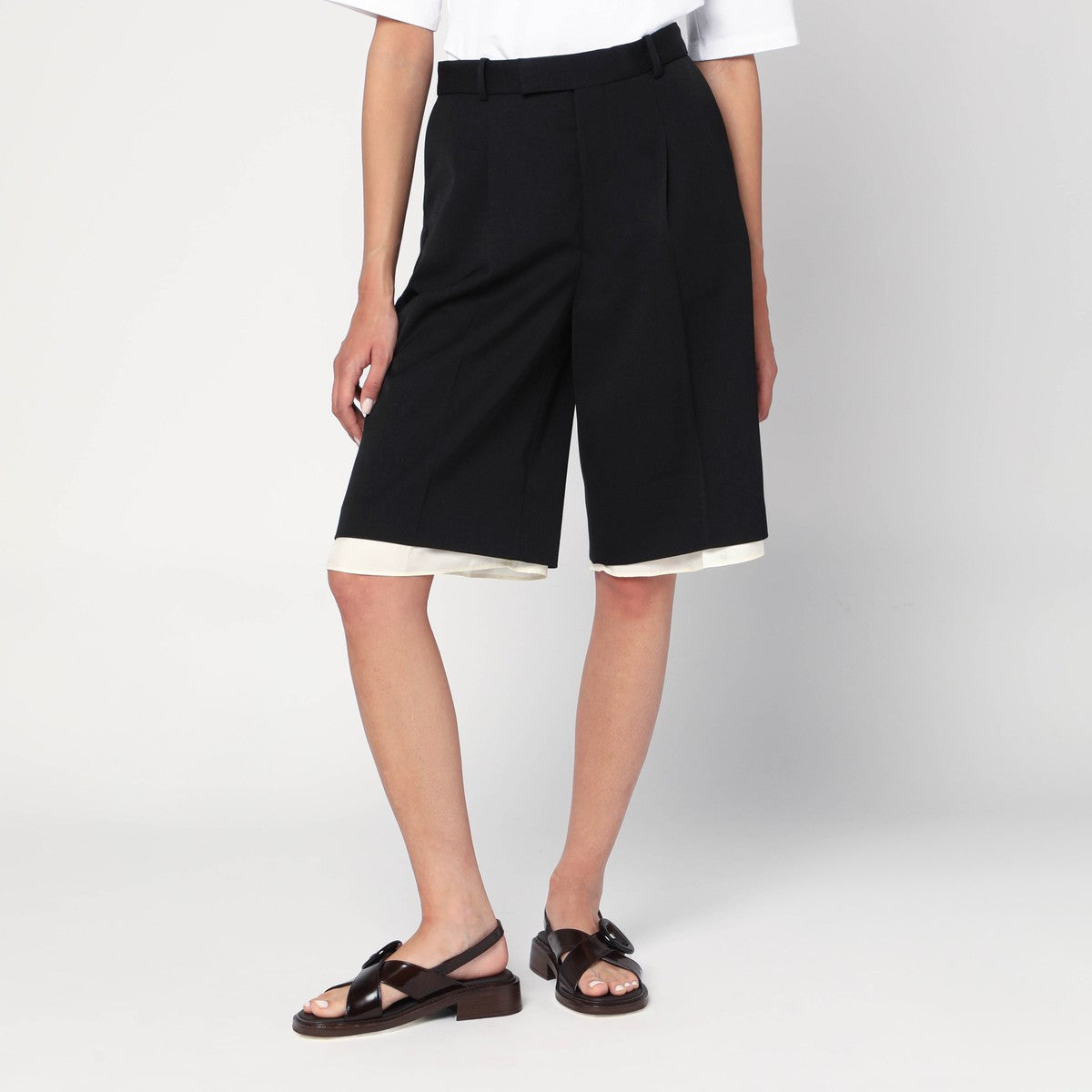 Róhe Black double-layer Bermuda shorts Róhe
