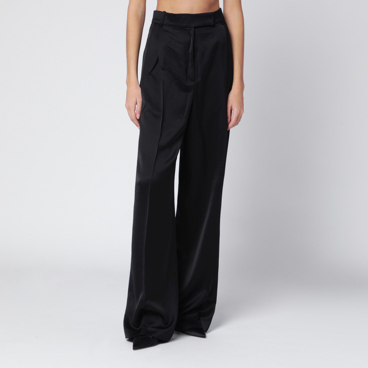 Róhe Black satin trousers Róhe