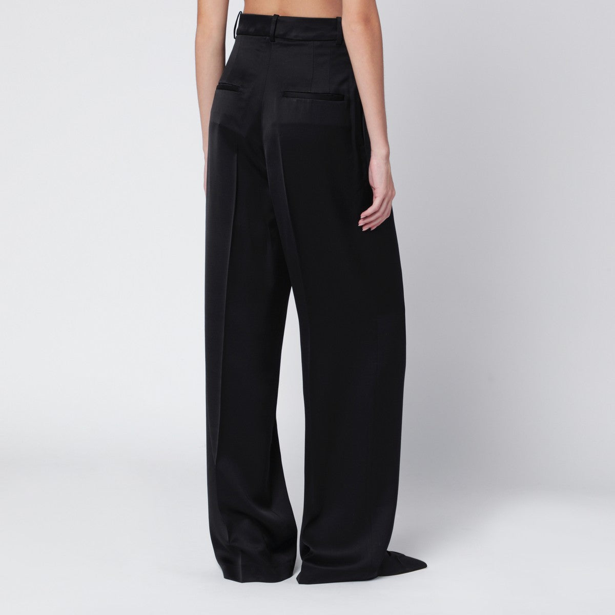 Róhe Black satin trousers Róhe