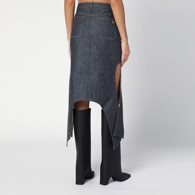 Courreges Courrèges Dark grey denim skirt Courreges