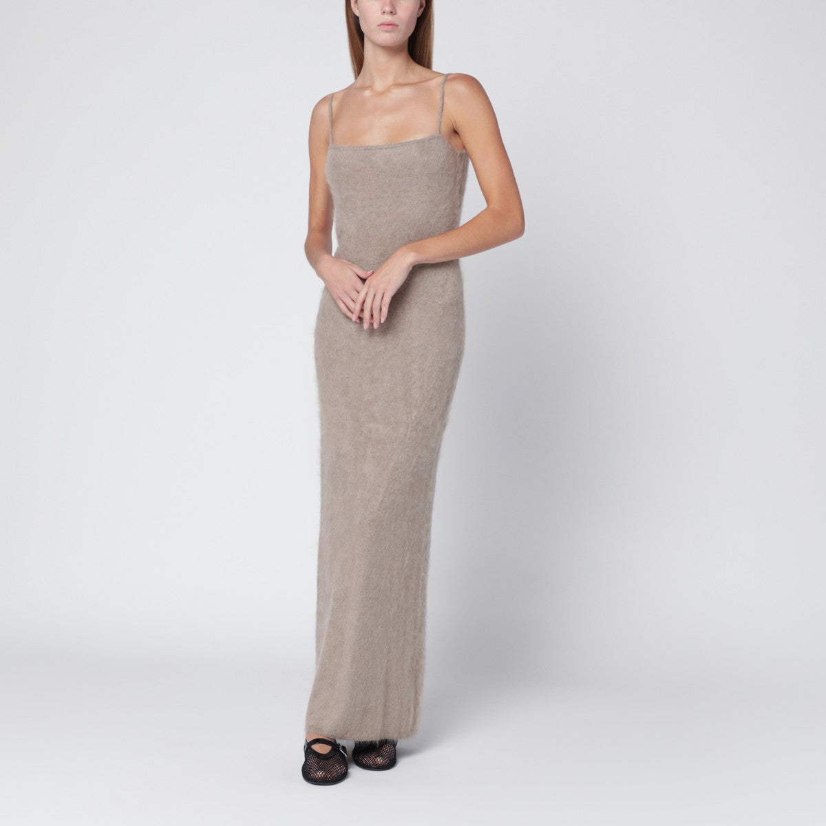 ALMADA LABEL Fiona dress in brushed beige cashmere ALMADA LABEL