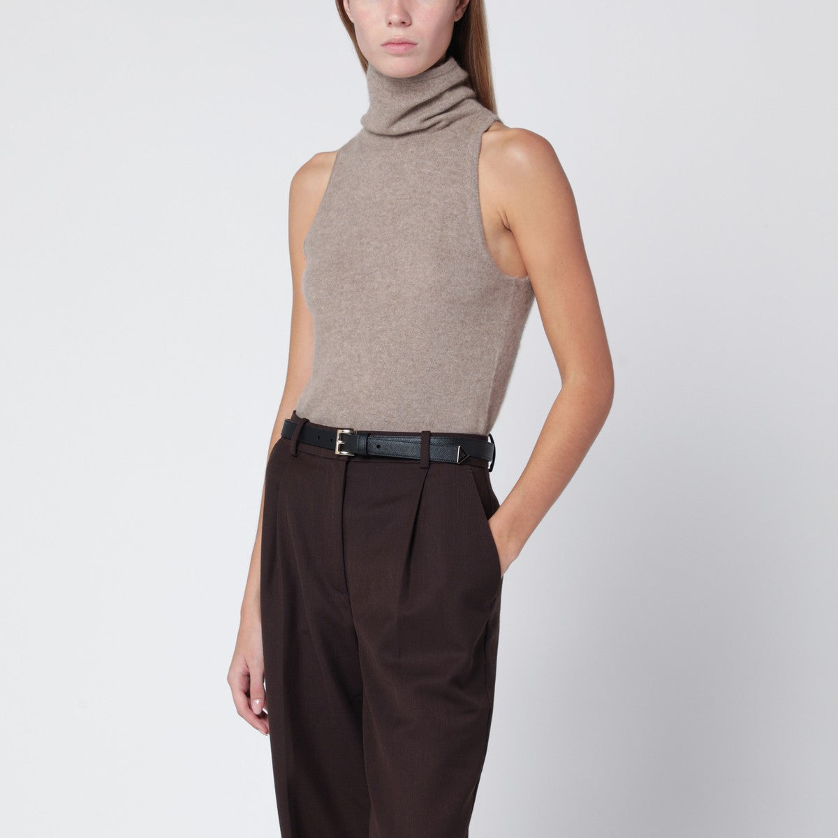 ALMADA LABEL Vida top in beige organic cashmere ALMADA LABEL