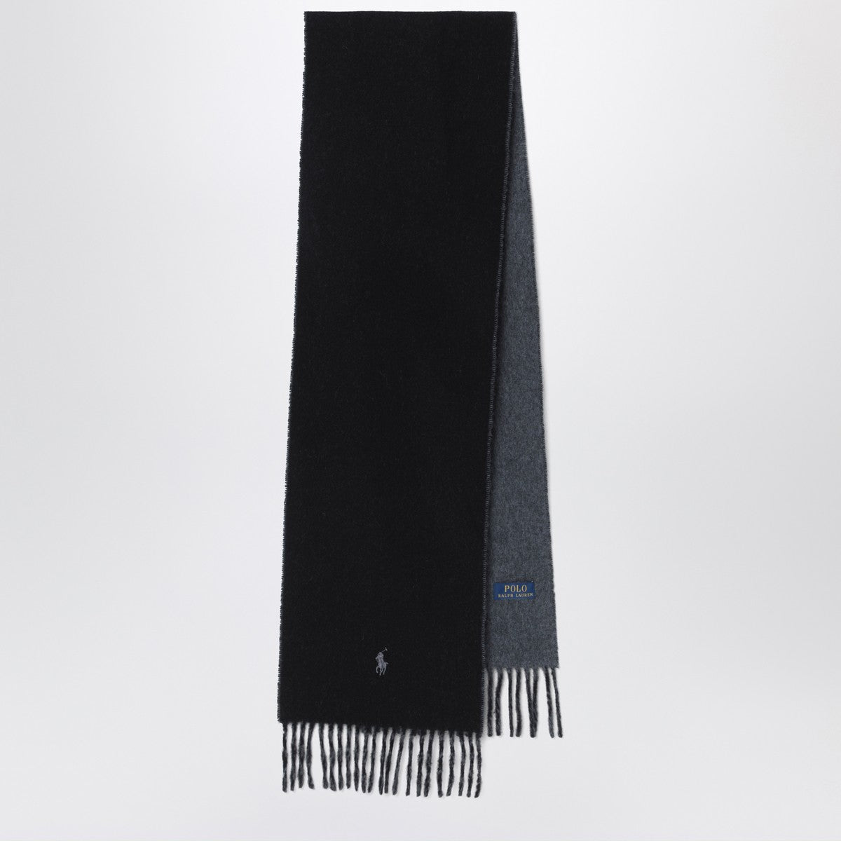 Polo Ralph Lauren Black/grey scarf with logo embroidery Polo Ralph Lauren