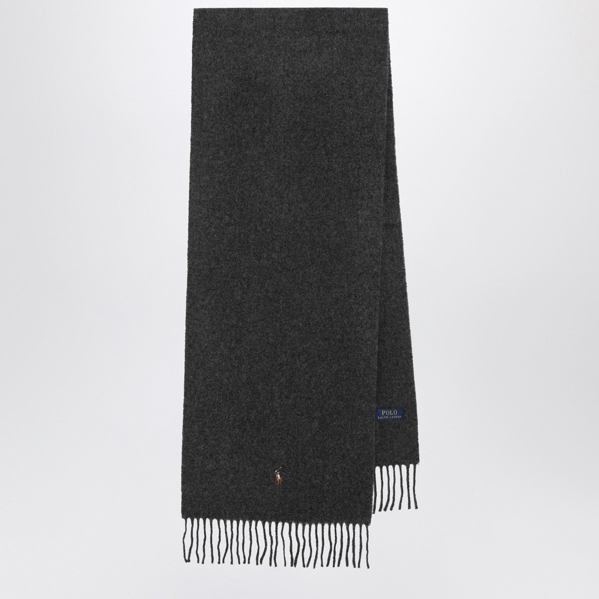 Polo Ralph Lauren Grey wool scarf with embroidered logo Polo Ralph Lauren