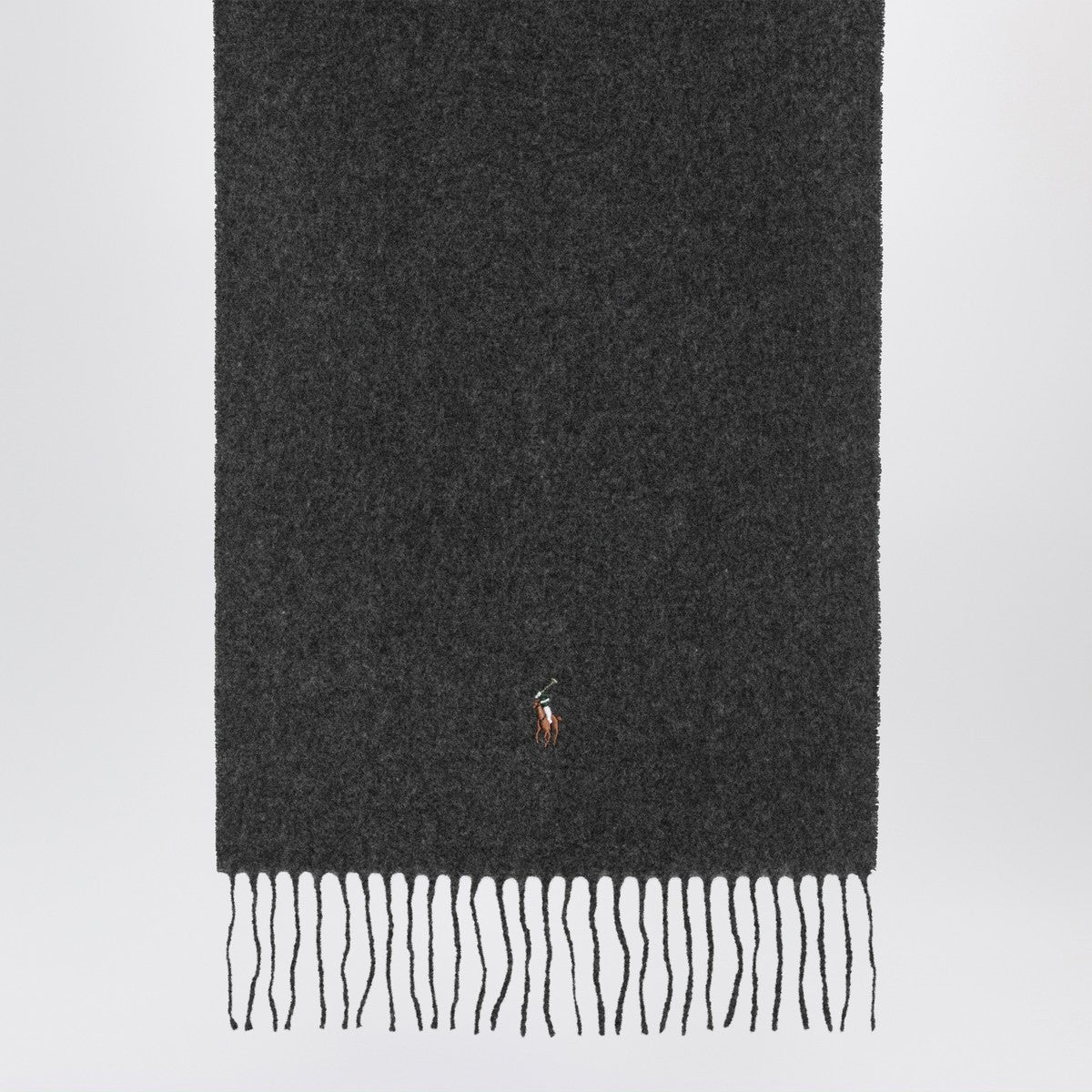 Polo Ralph Lauren Grey wool scarf with embroidered logo Polo Ralph Lauren