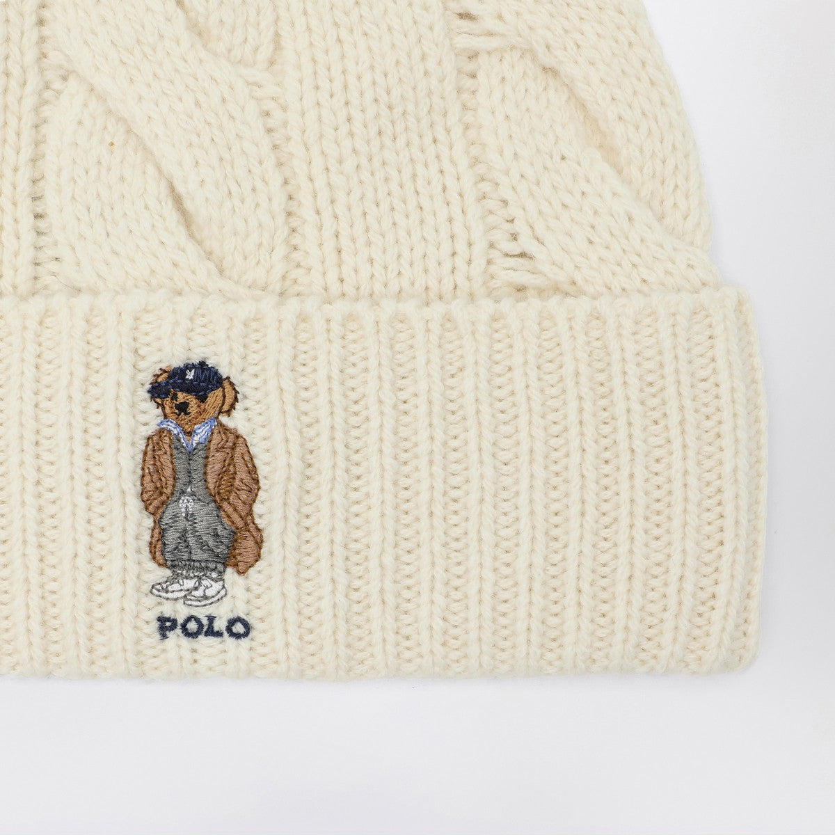 Polo Ralph Lauren Polo Bear hat in cream wool Polo Ralph Lauren