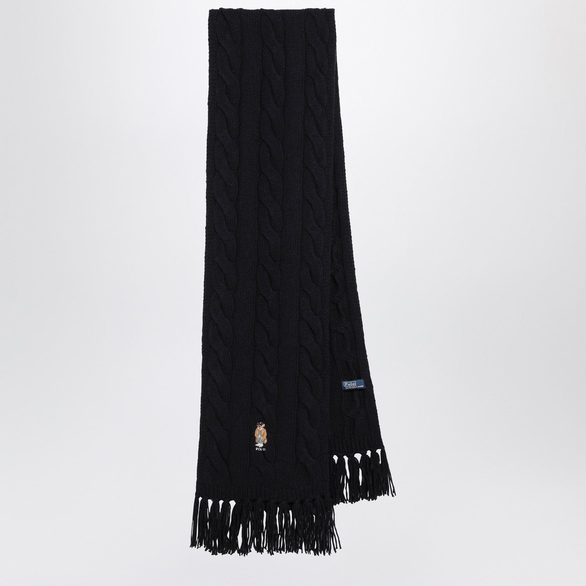 Polo Ralph Lauren Navy blue wool Polo Bear scarf Polo Ralph Lauren