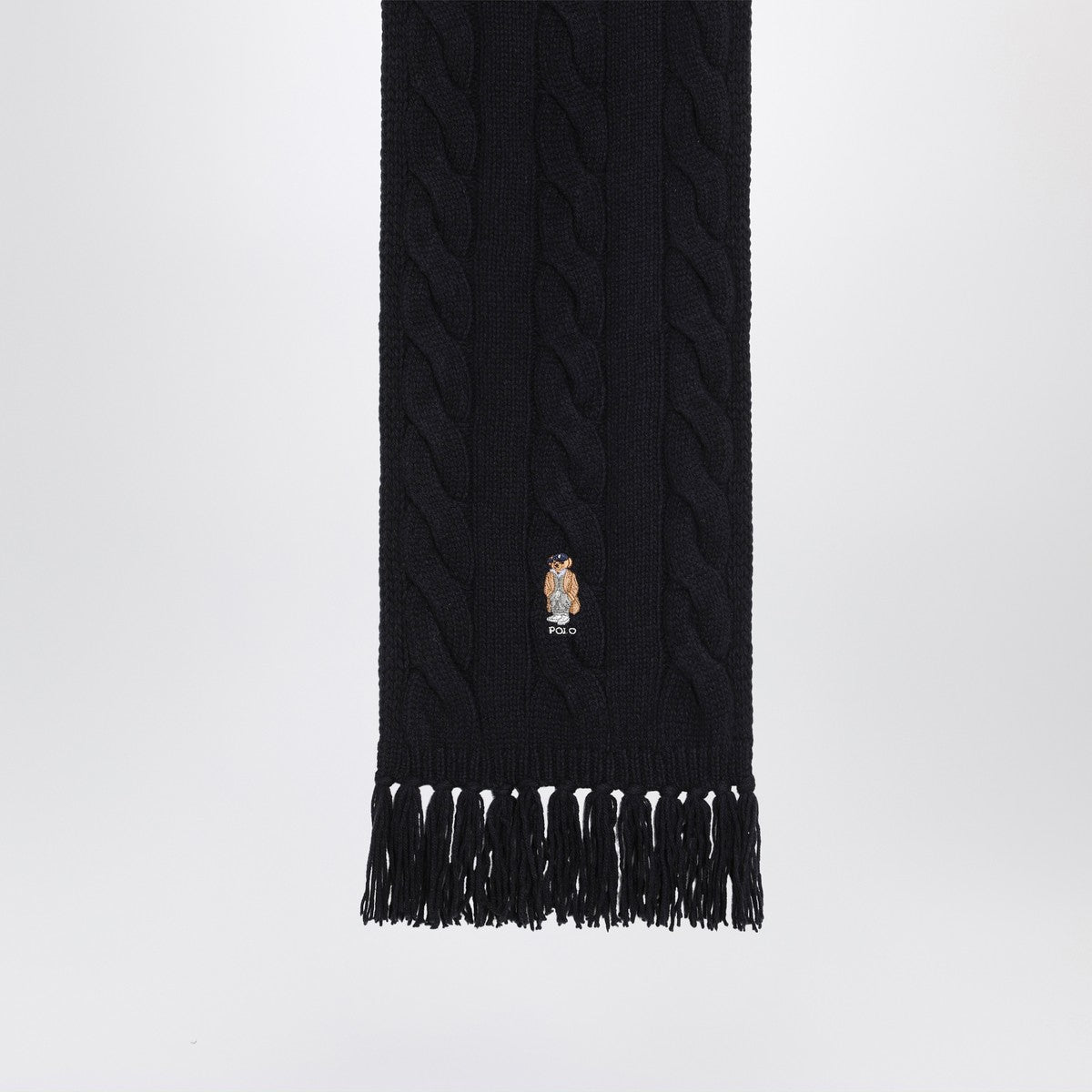 Polo Ralph Lauren Navy blue wool Polo Bear scarf Polo Ralph Lauren