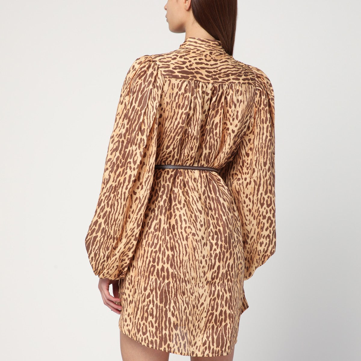 ZIMMERMANN Leopard print short dress in linen Zimmermann