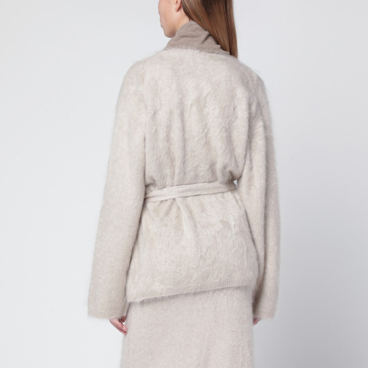 ALMADA LABEL Aria cardigan in taupe cashmere ALMADA LABEL