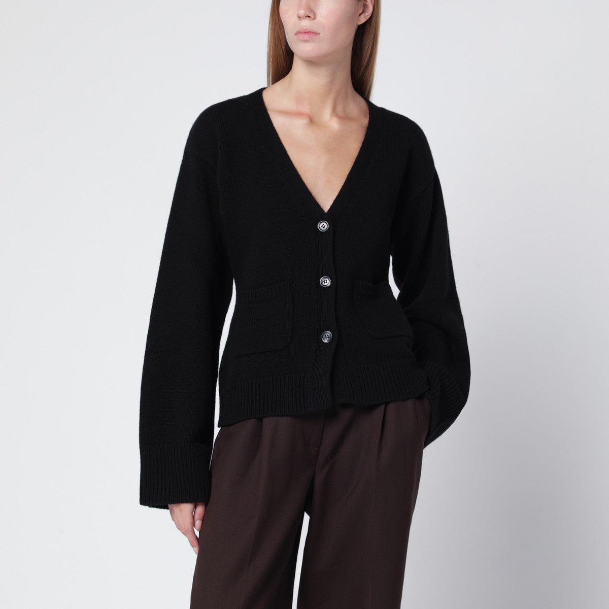 ALMADA LABEL Drea cardigan in black wool and cashmere ALMADA LABEL
