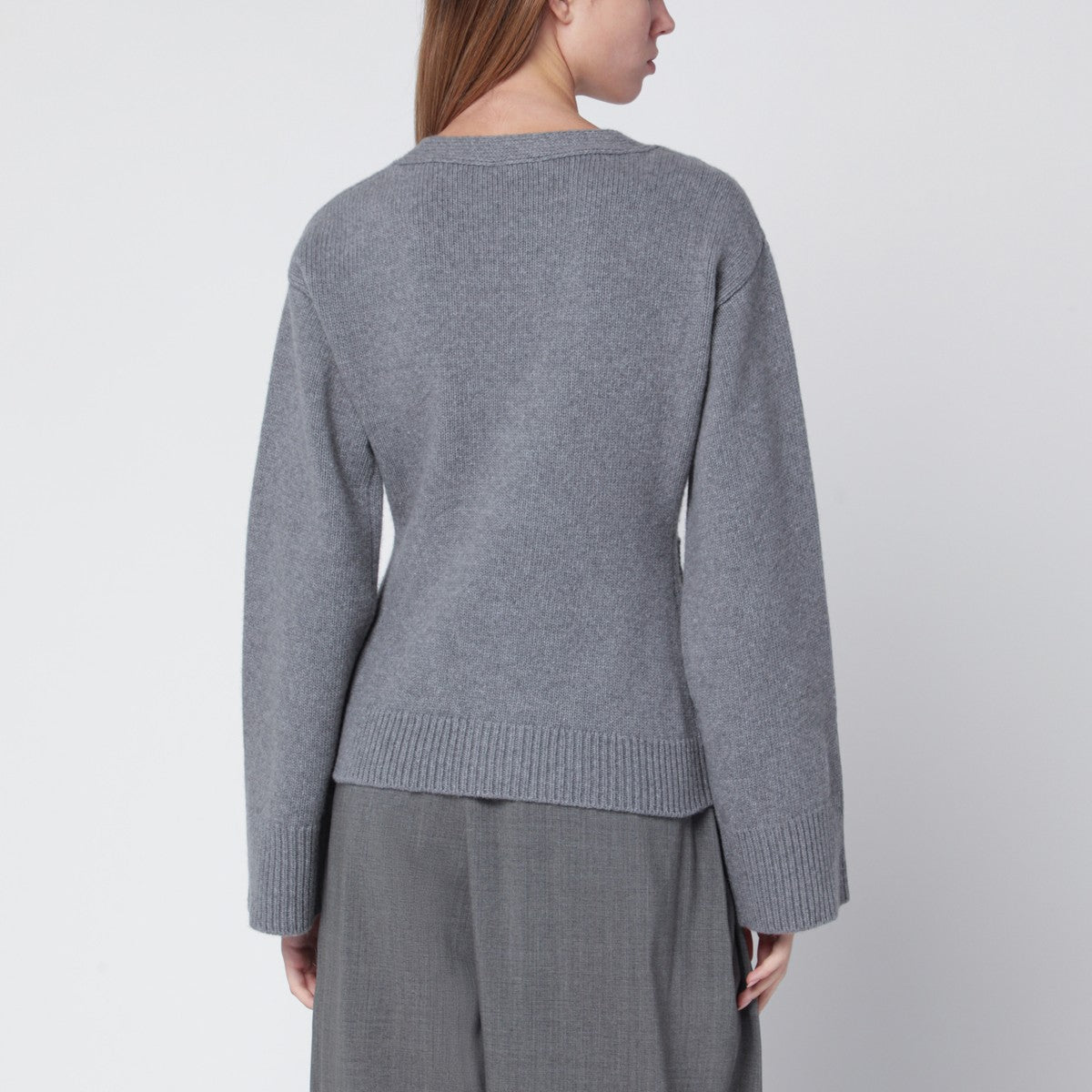 ALMADA LABEL Drea cardigan in grey wool and cashmere ALMADA LABEL