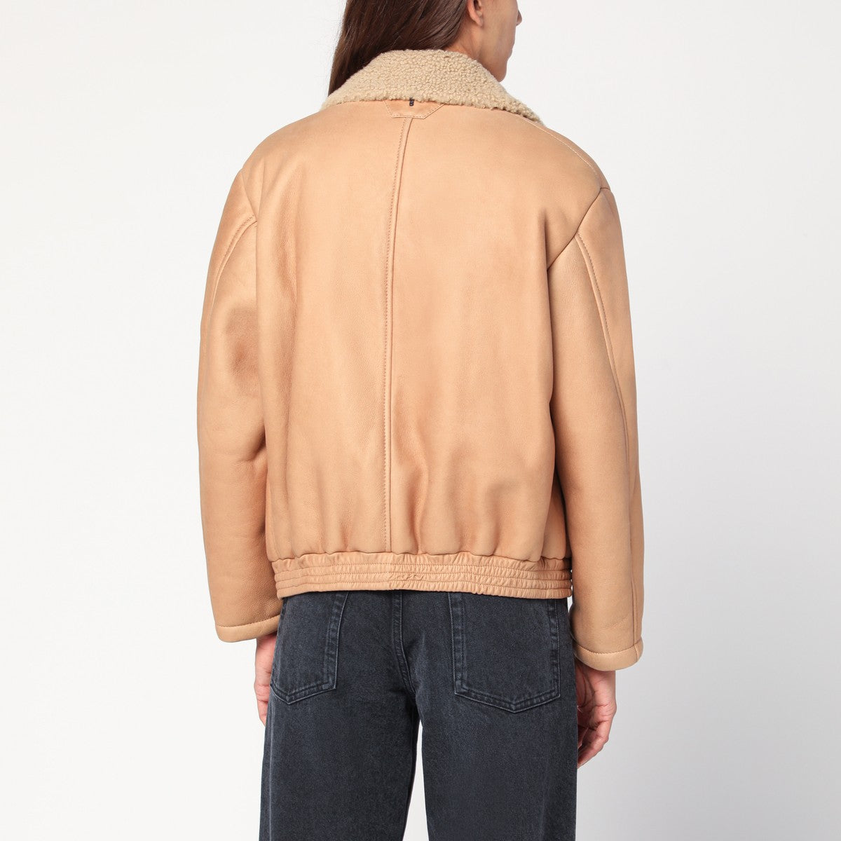 Salvatore Santoro Nude leather bomber jacket Salvatore Santoro