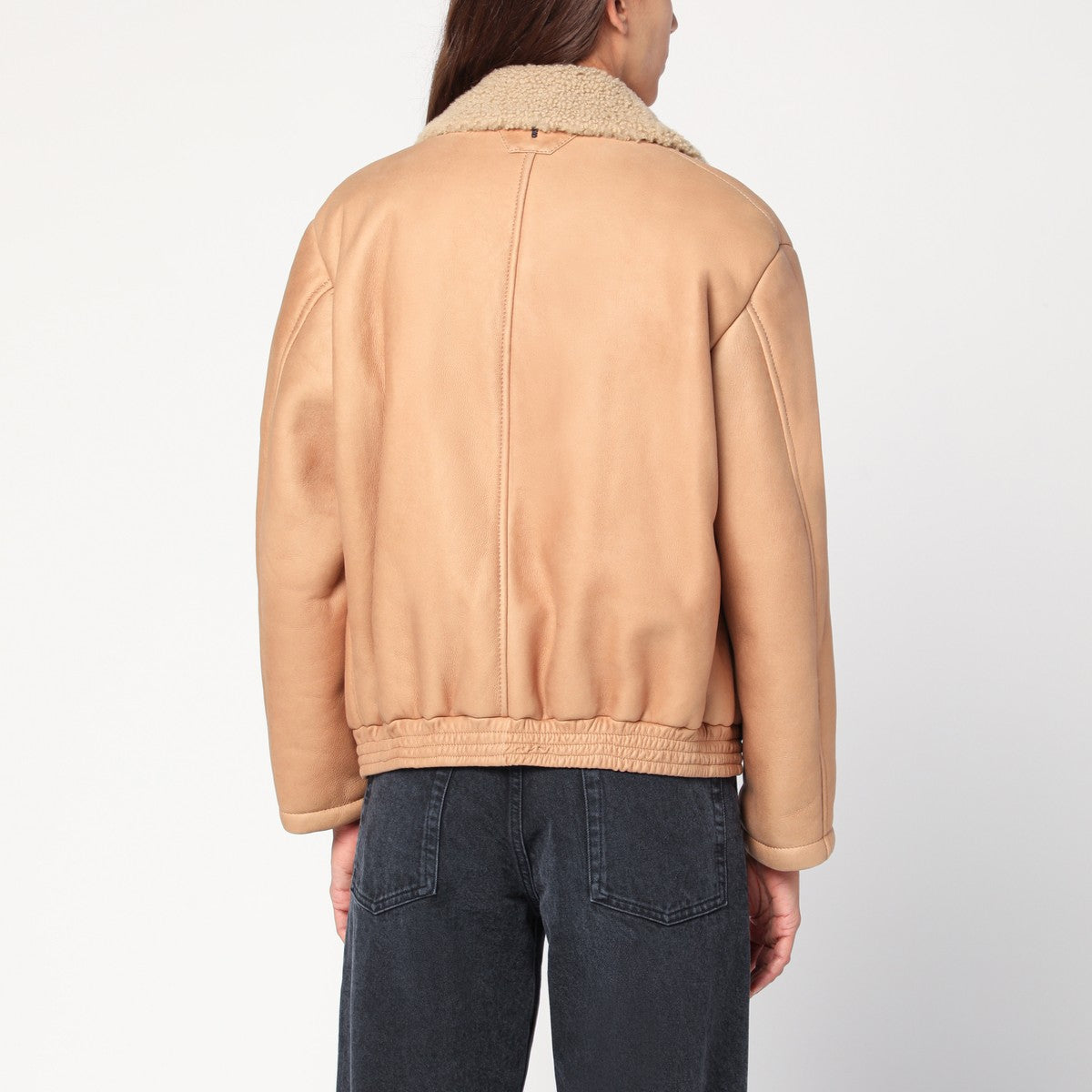 Salvatore Santoro Nude leather bomber jacket Salvatore Santoro