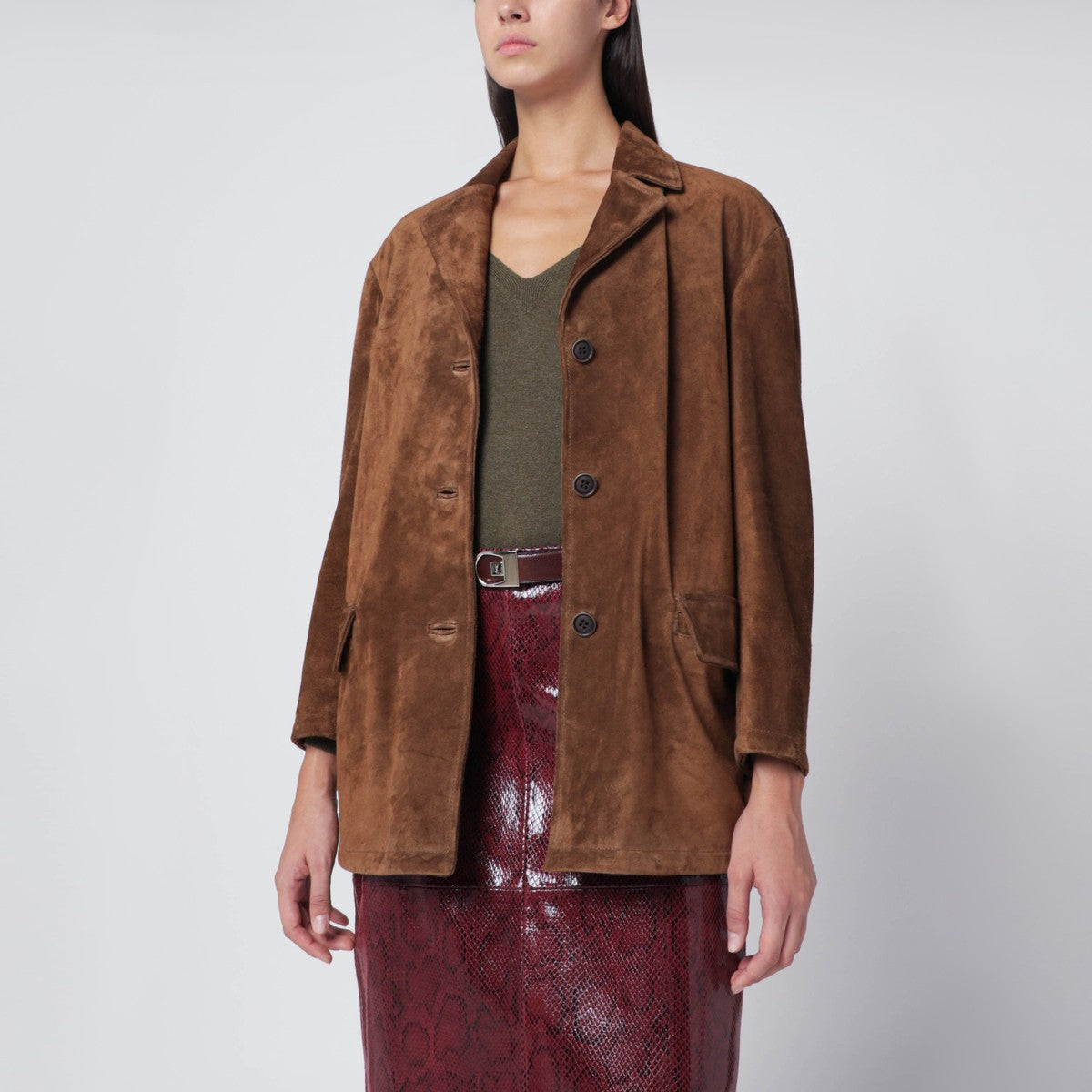 Salvatore Santoro Tobacco-colored suede jacket