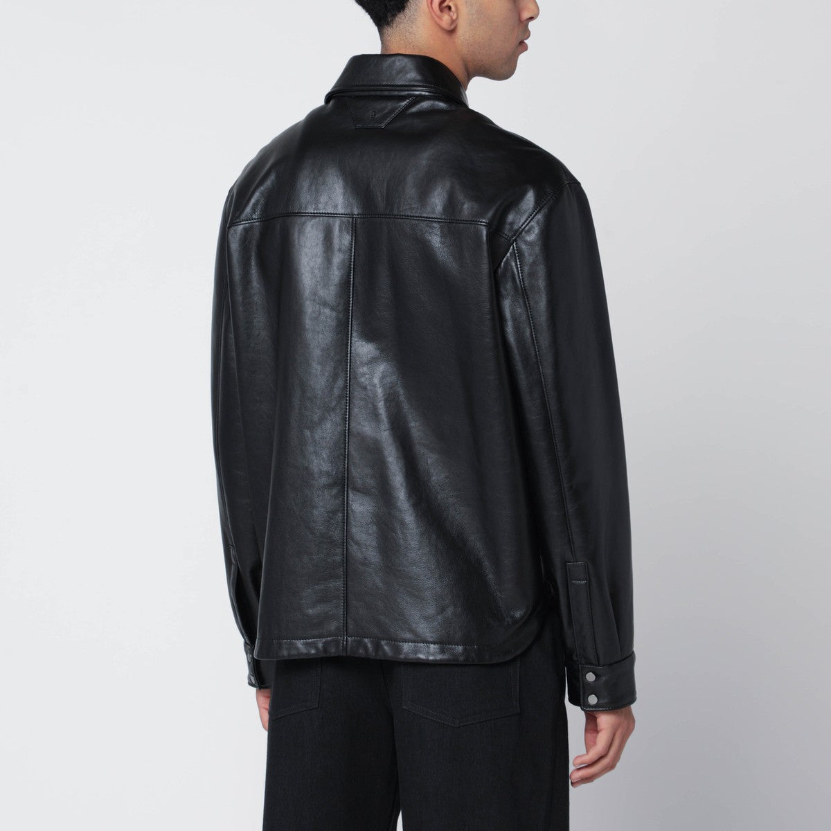 Salvatore Santoro Black leather overshirt Salvatore Santoro