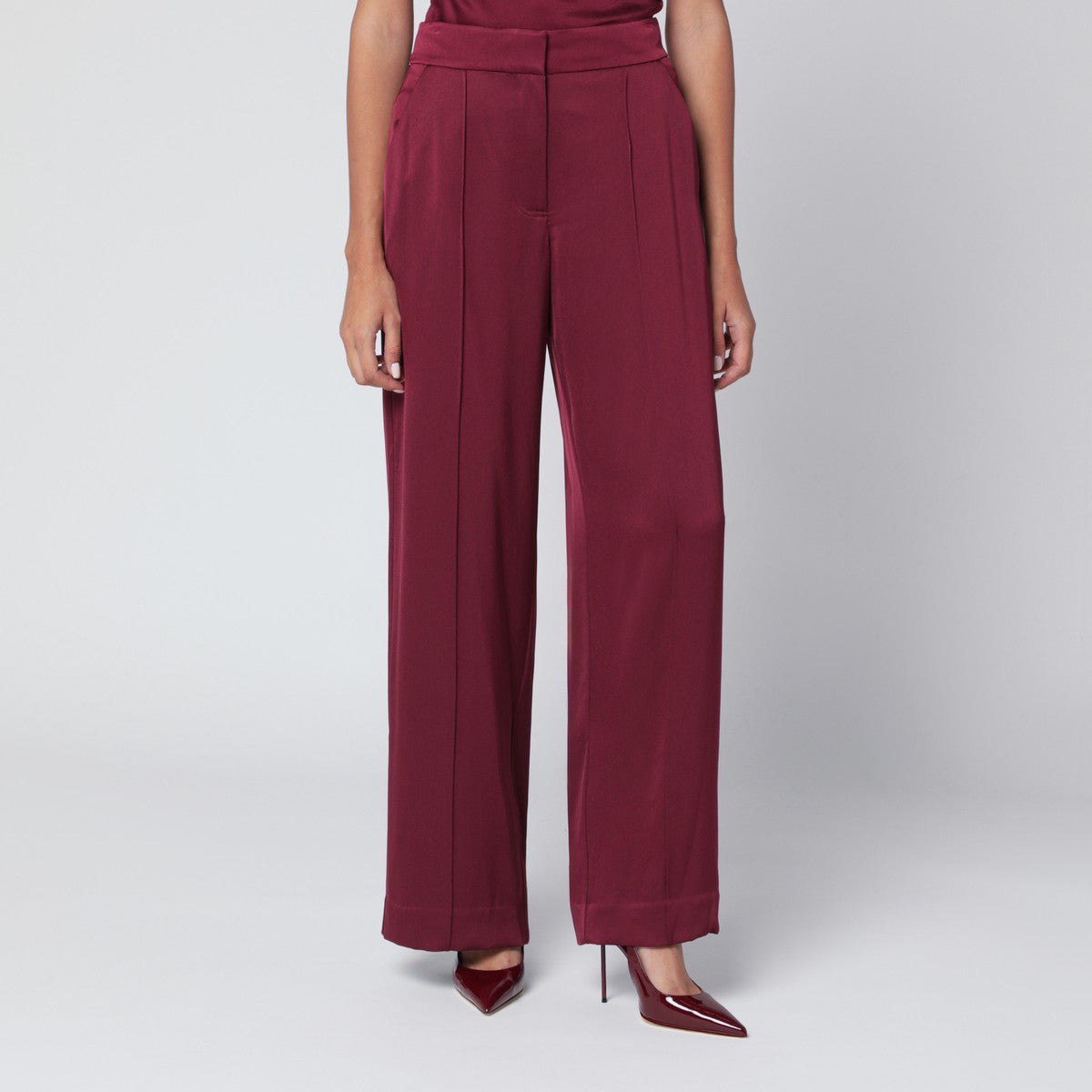 SIMKHAI Kyra trousers in blueberry satin SIMKHAI