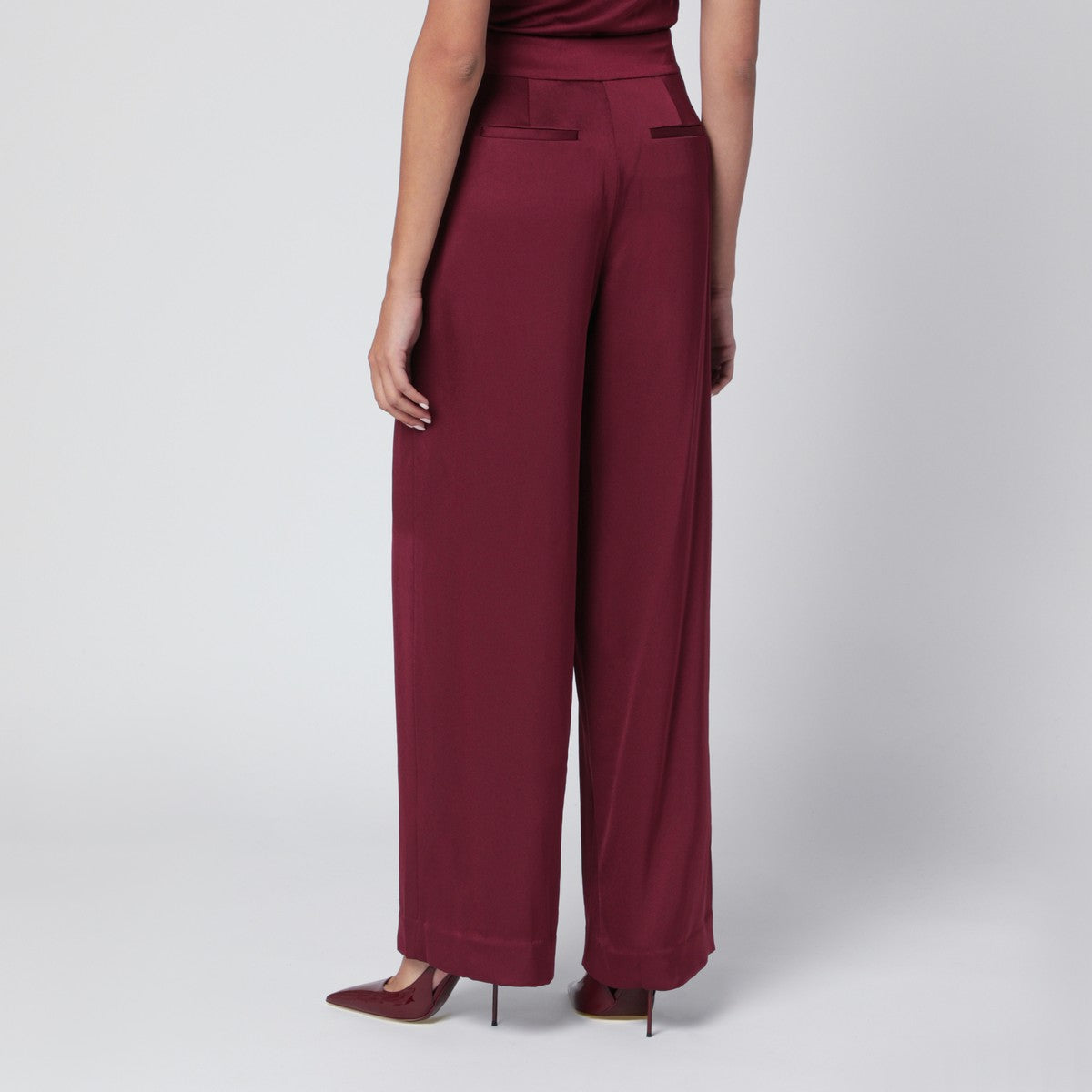SIMKHAI Kyra trousers in blueberry satin SIMKHAI