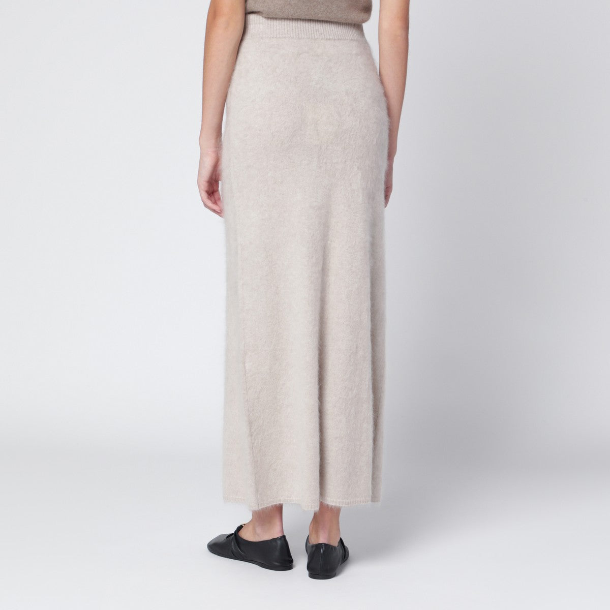ALMADA LABEL Umi skirt in taupe cashmere ALMADA LABEL