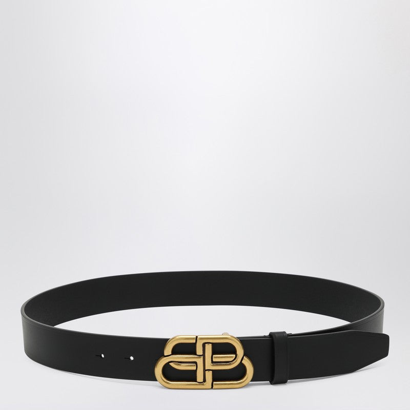 Balenciaga Black leather BB belt Balenciaga