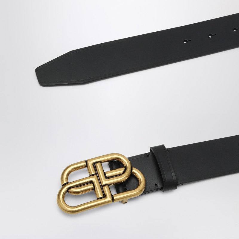 Balenciaga Black leather BB belt Balenciaga