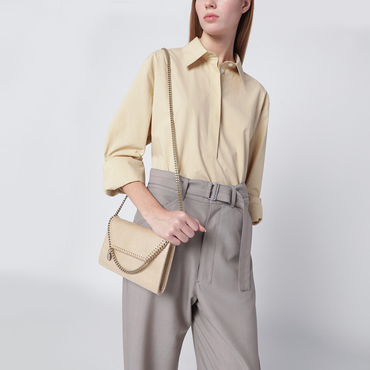 Stella McCartney Falabella Airlite Gold crossbody wallet bag Stella McCartney