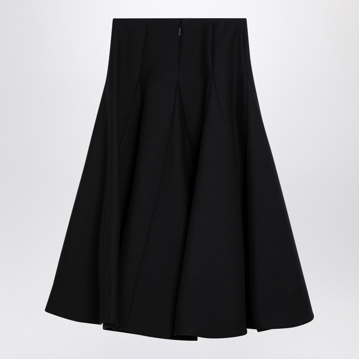 Valentino Black silk flounced midi skirt Valentino