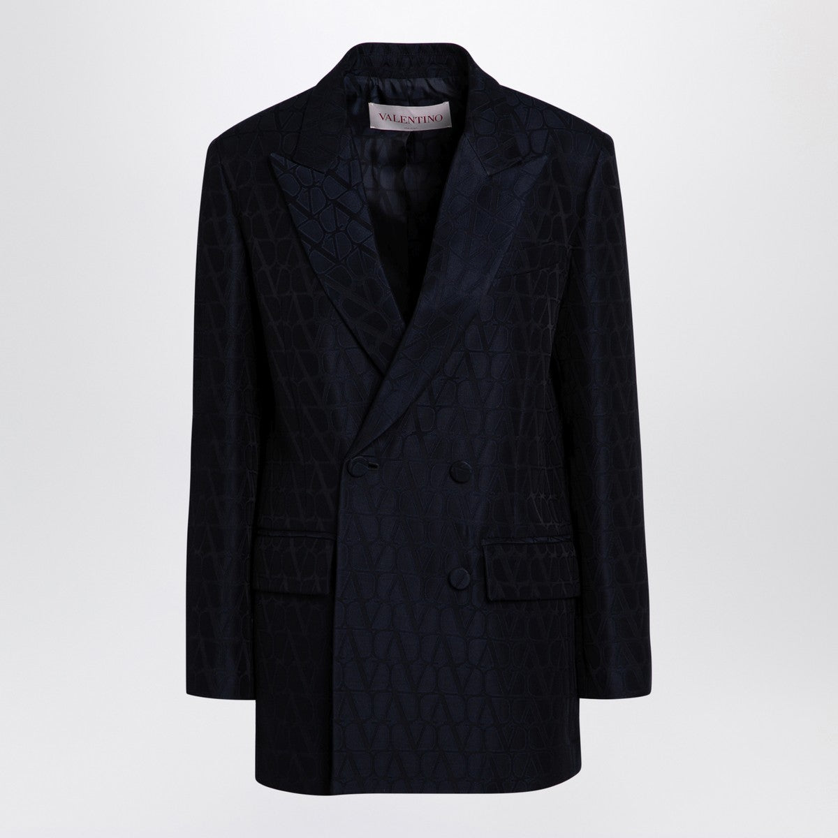 Valentino Navy blue double-breasted jacket Toile Iconographe