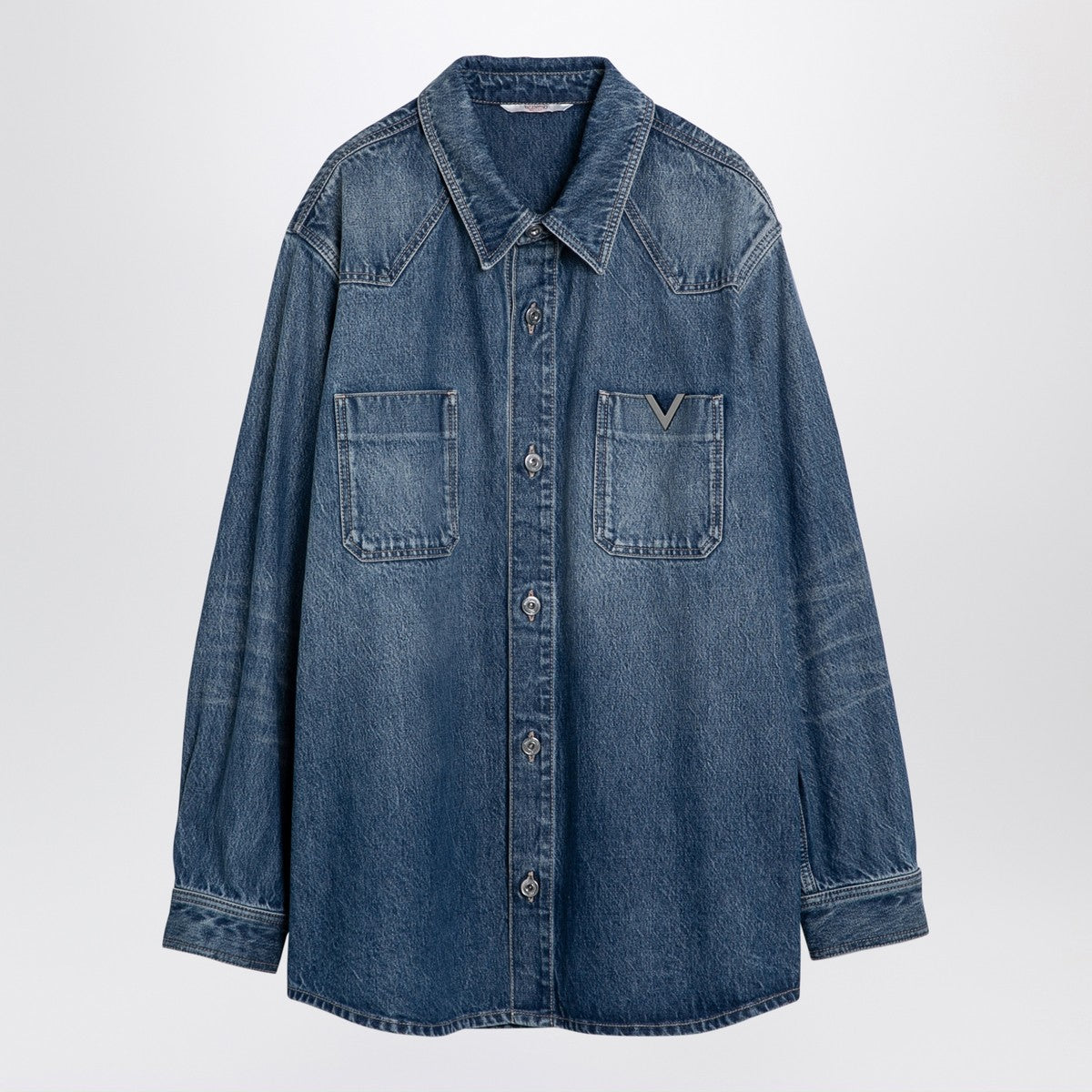 Valentino Blue denim shirt with V detail Valentino