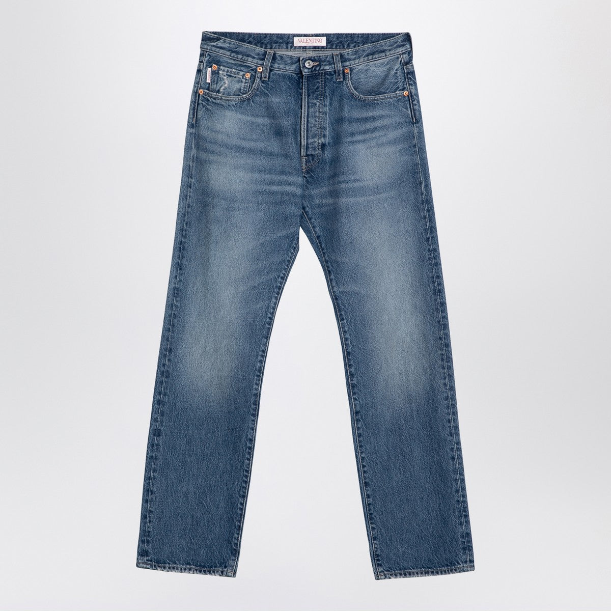 Valentino Blue washed-effect denim jeans