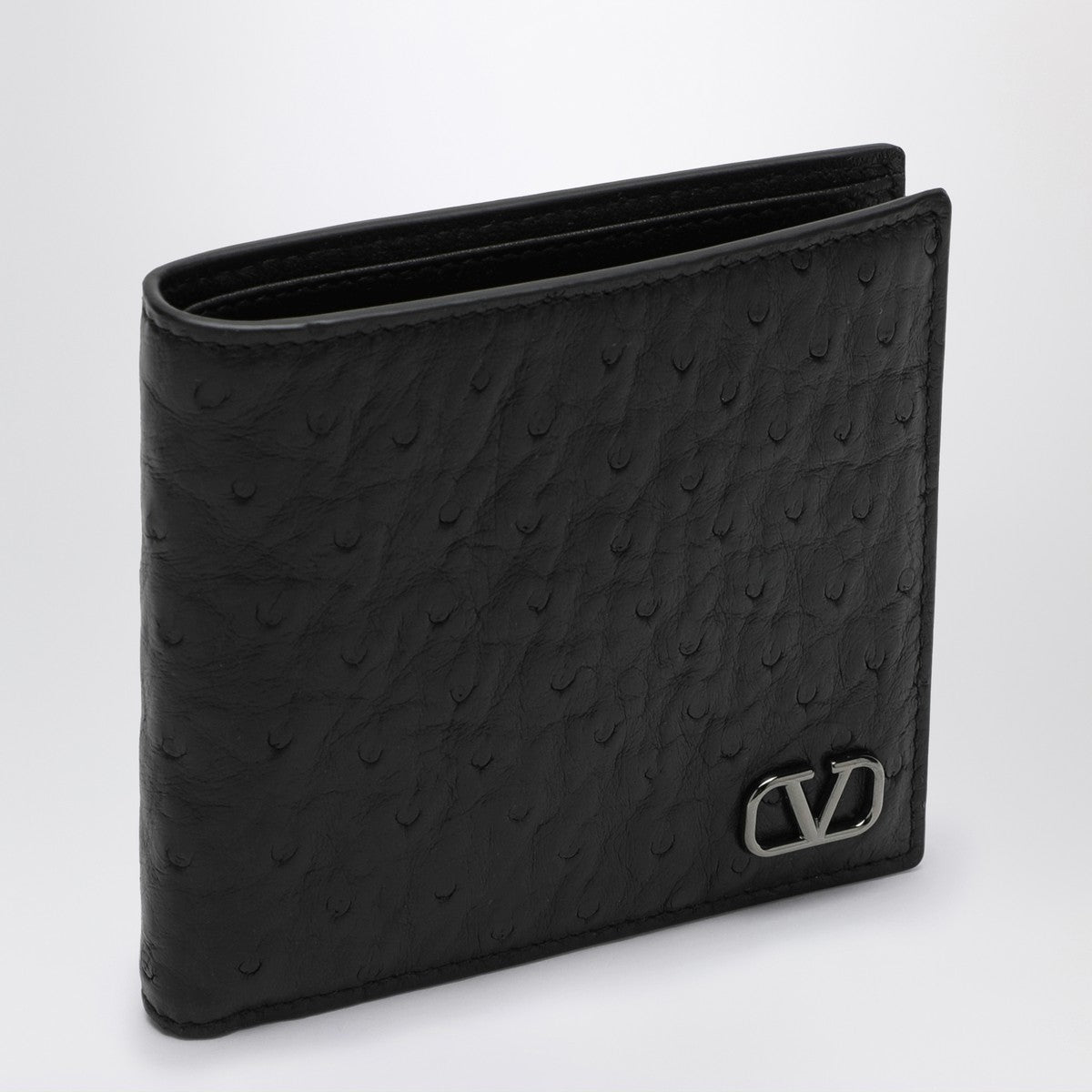 Valentino Garavani Vlogo Signature black leather bi-fold wallet Valentino Garavani