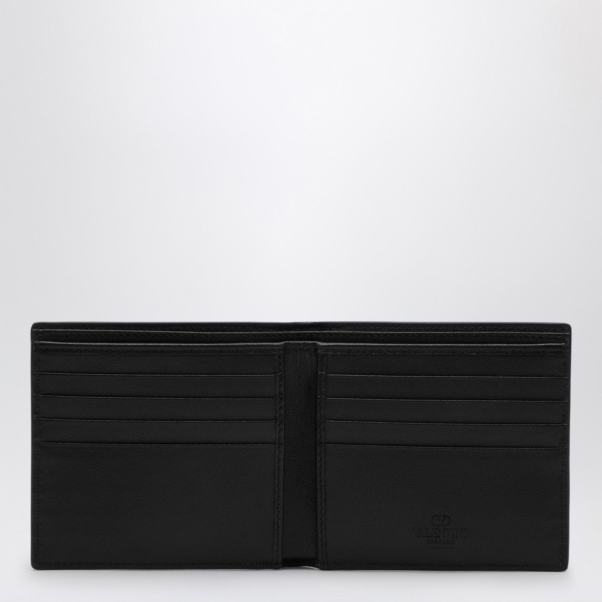 Valentino Garavani Vlogo Signature black leather bi-fold wallet Valentino Garavani