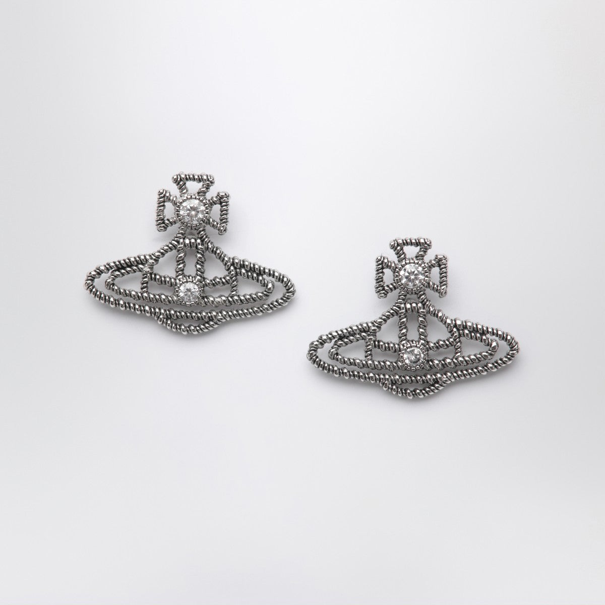 Vivienne Westwood Platinum Orb logo earrings Vivienne Westwood
