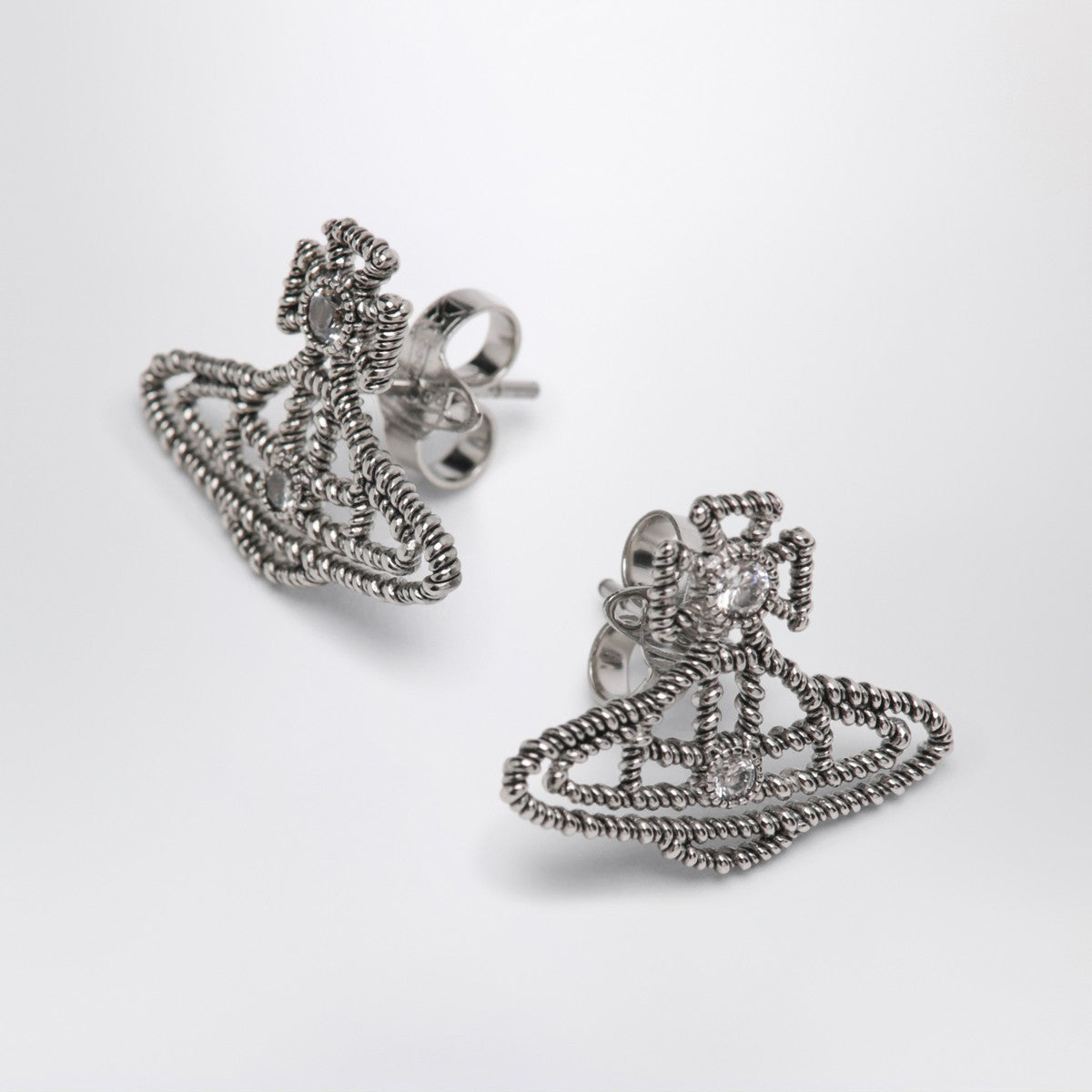 Vivienne Westwood Platinum Orb logo earrings Vivienne Westwood