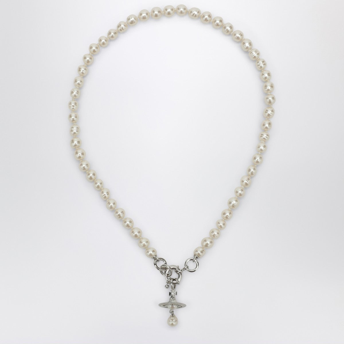 Vivienne Westwood Aleksa Pearl Necklace with Platinum Finish Vivienne Westwood