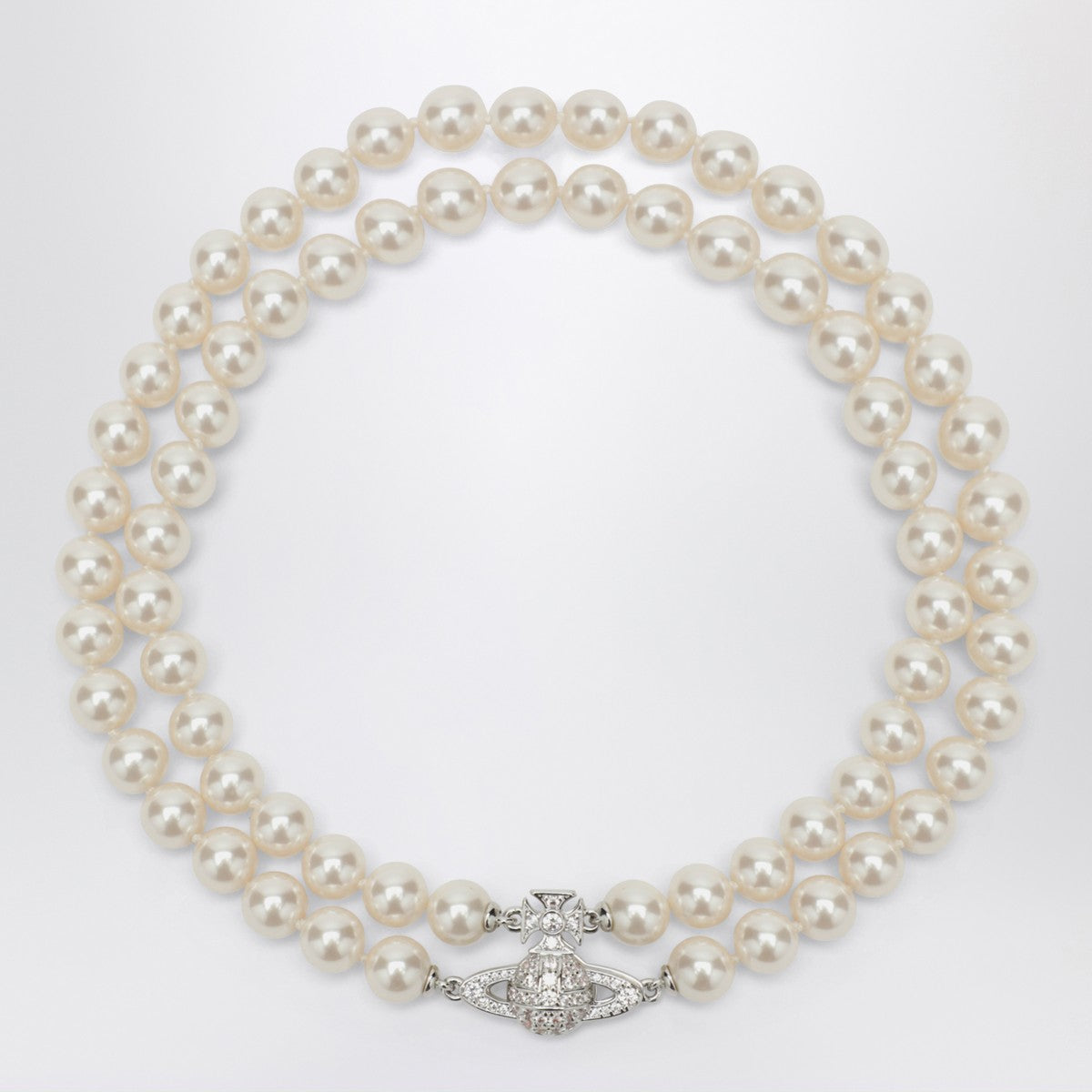 Vivienne Westwood Graziella Platinum Choker with Synthetic Pearls Vivienne Westwood