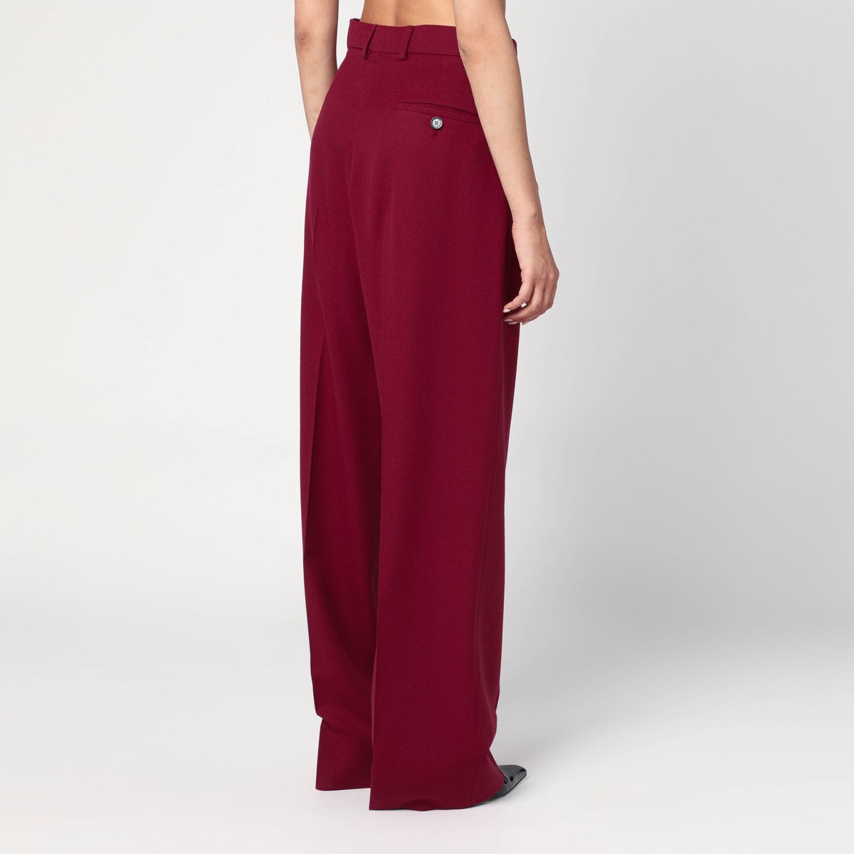 Stella McCartney Wide jazzberry-colored wool trousers Stella McCartney
