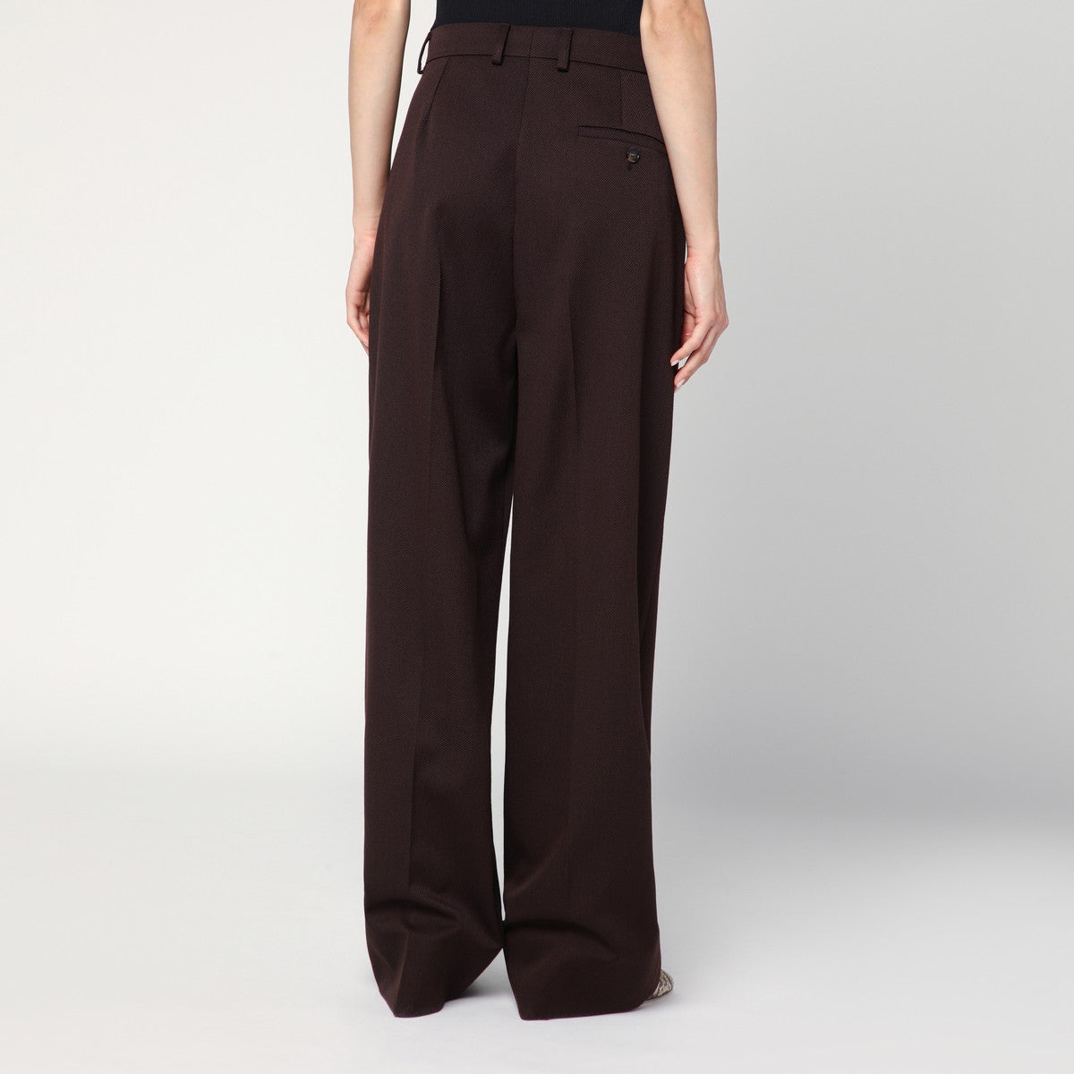 Stella McCartney Straight leg trousers in plum wool Stella McCartney