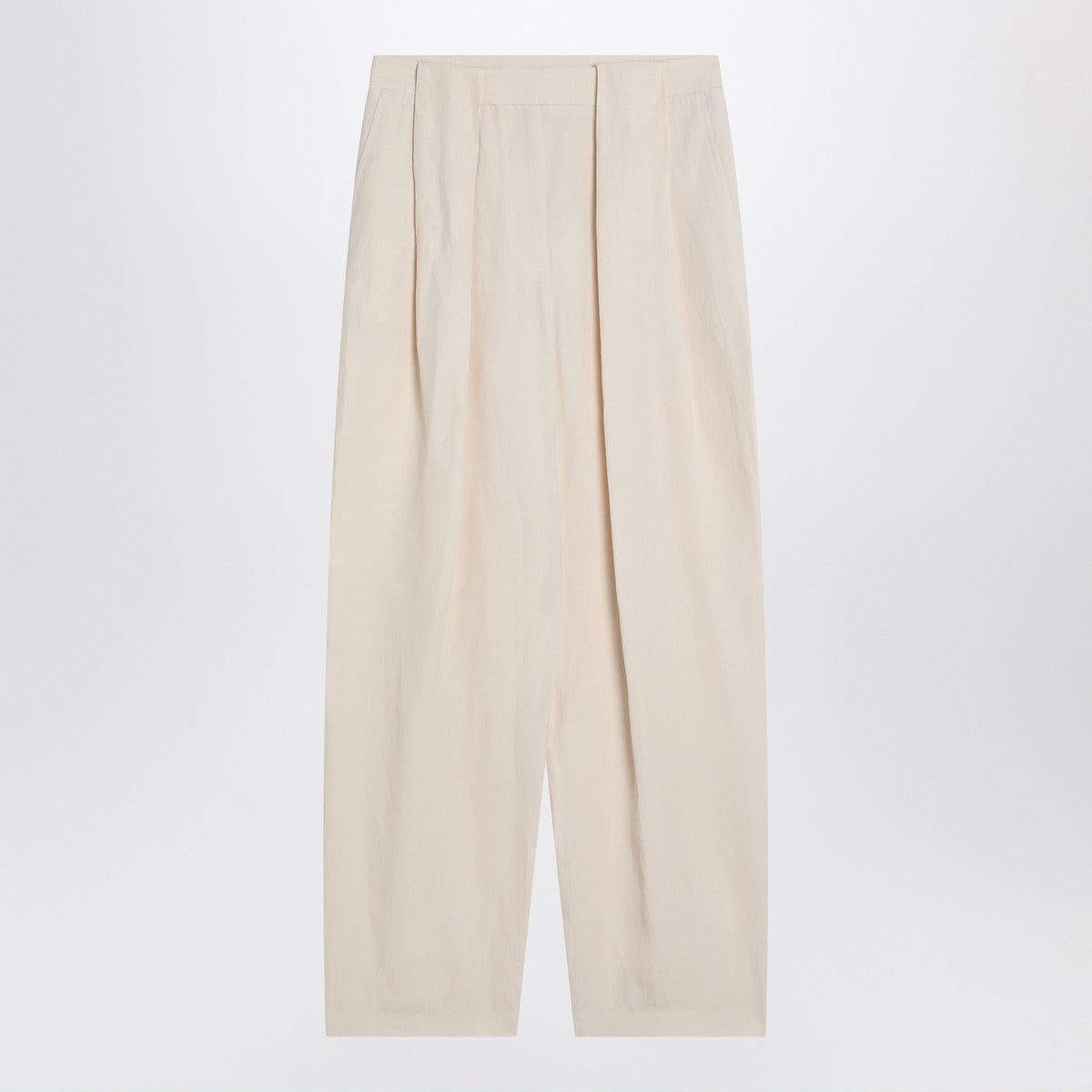 Stella McCartney Wide butter-coloured pants in linen blend Stella McCartney