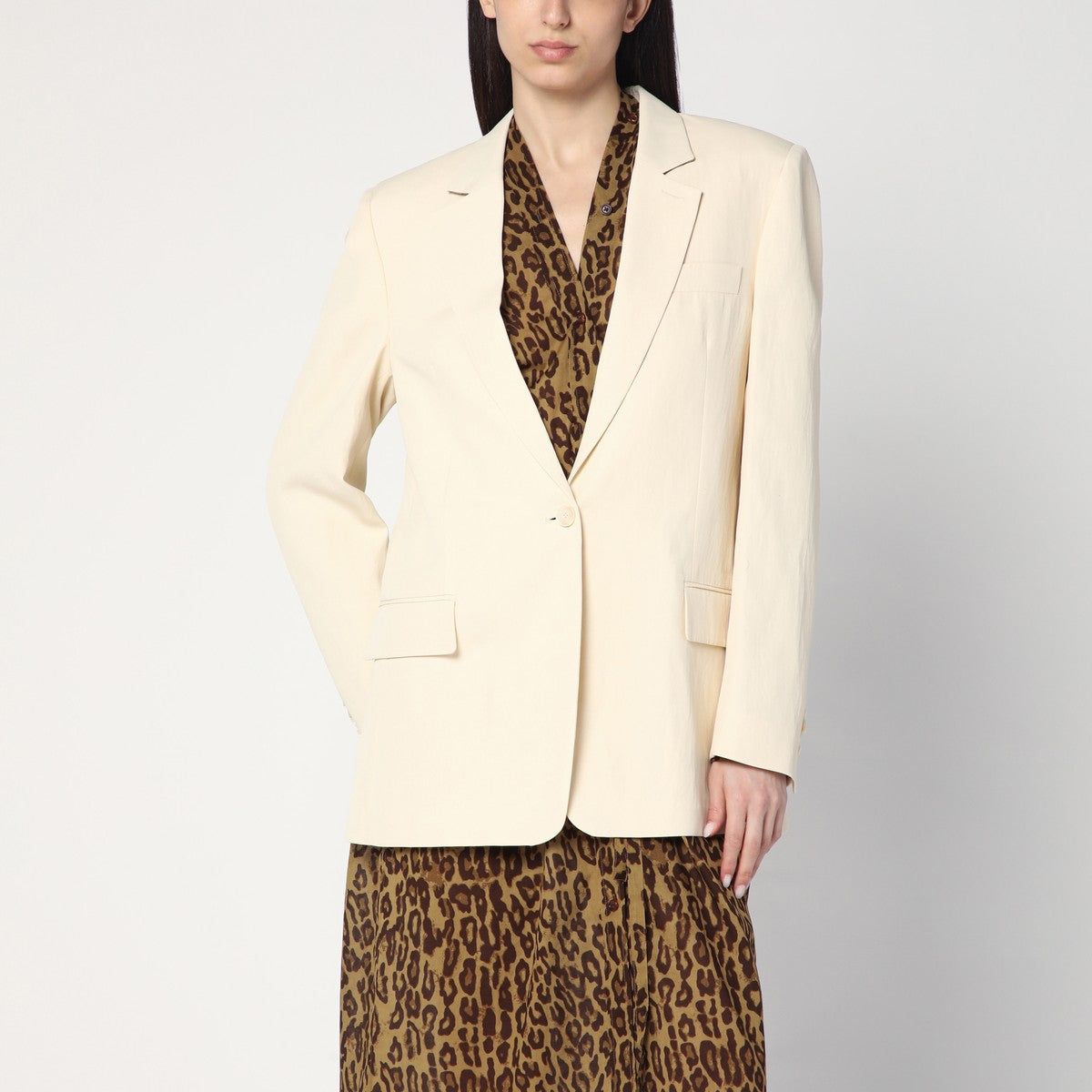 Stella McCartney Single-breasted jacket in butter colour Stella McCartney