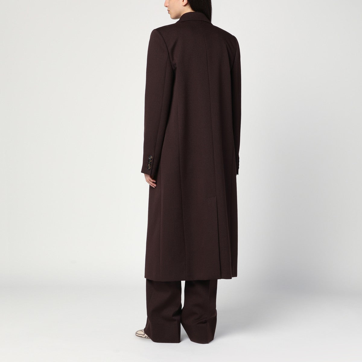 Stella McCartney Double-breasted plum wool coat Stella McCartney