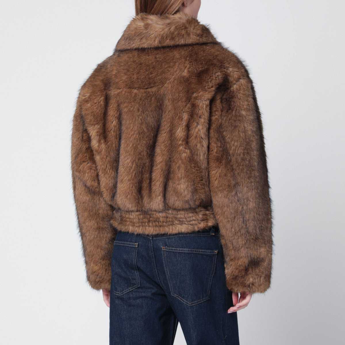 STAND STUDIO Brown faux-fur bomber Stand Studio