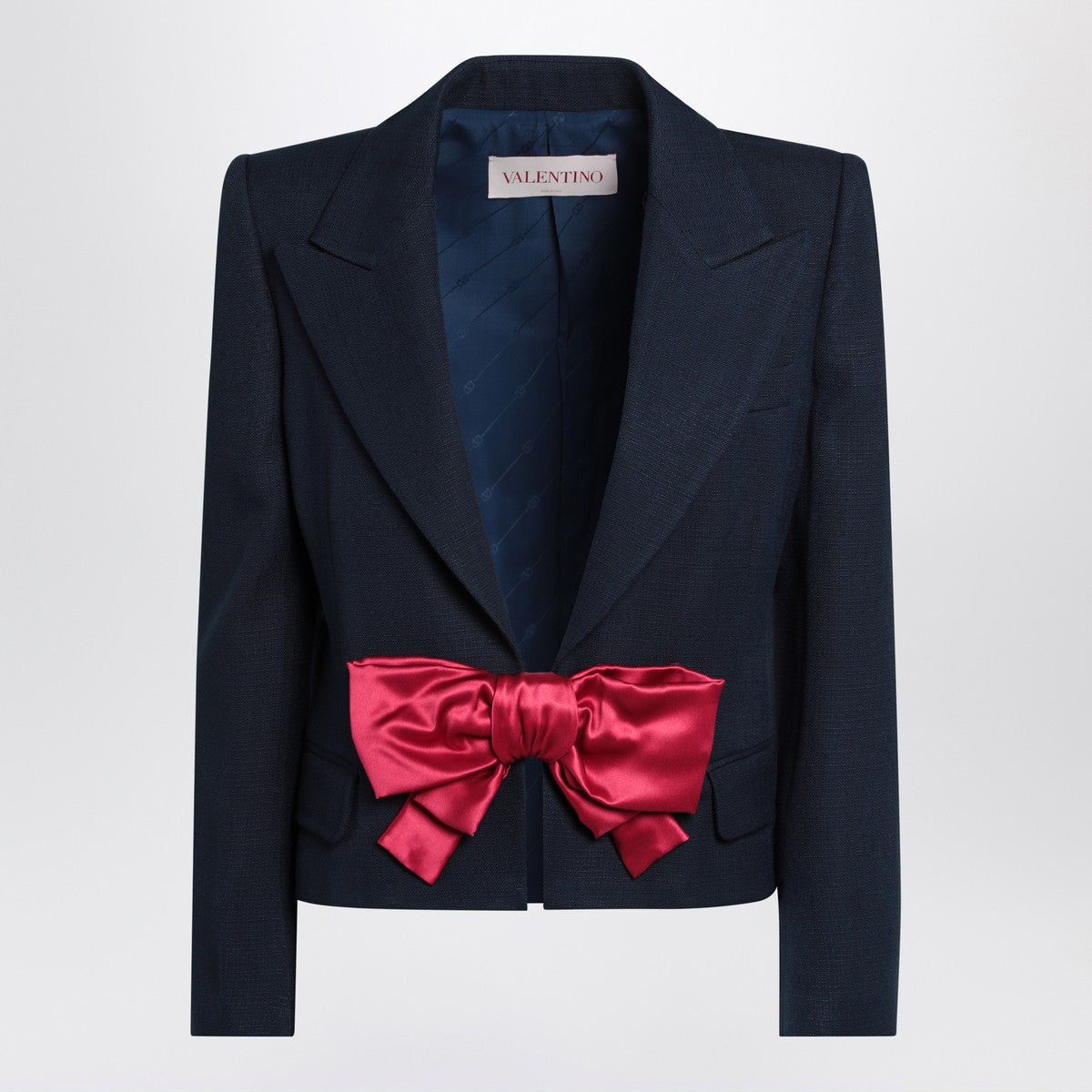 Valentino Blue viscose jacket with bow Valentino