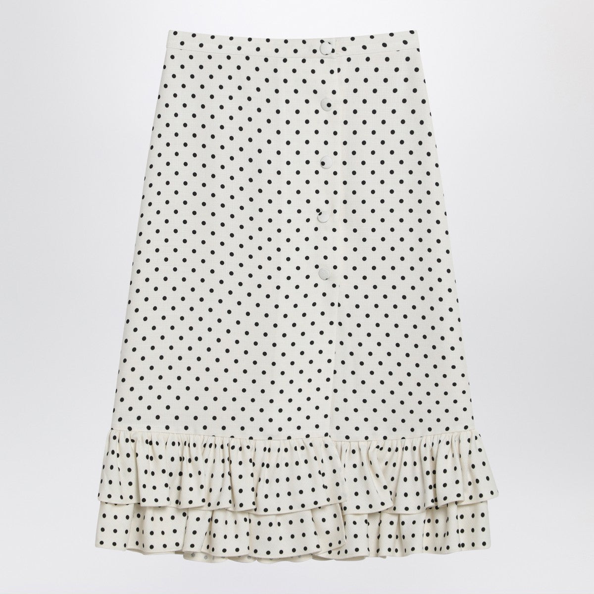 Valentino Ivory polka-dot skirt with ruffles Valentino