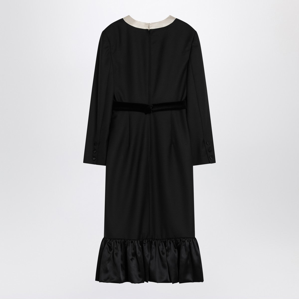 Valentino Black midi wool dress with bows Valentino