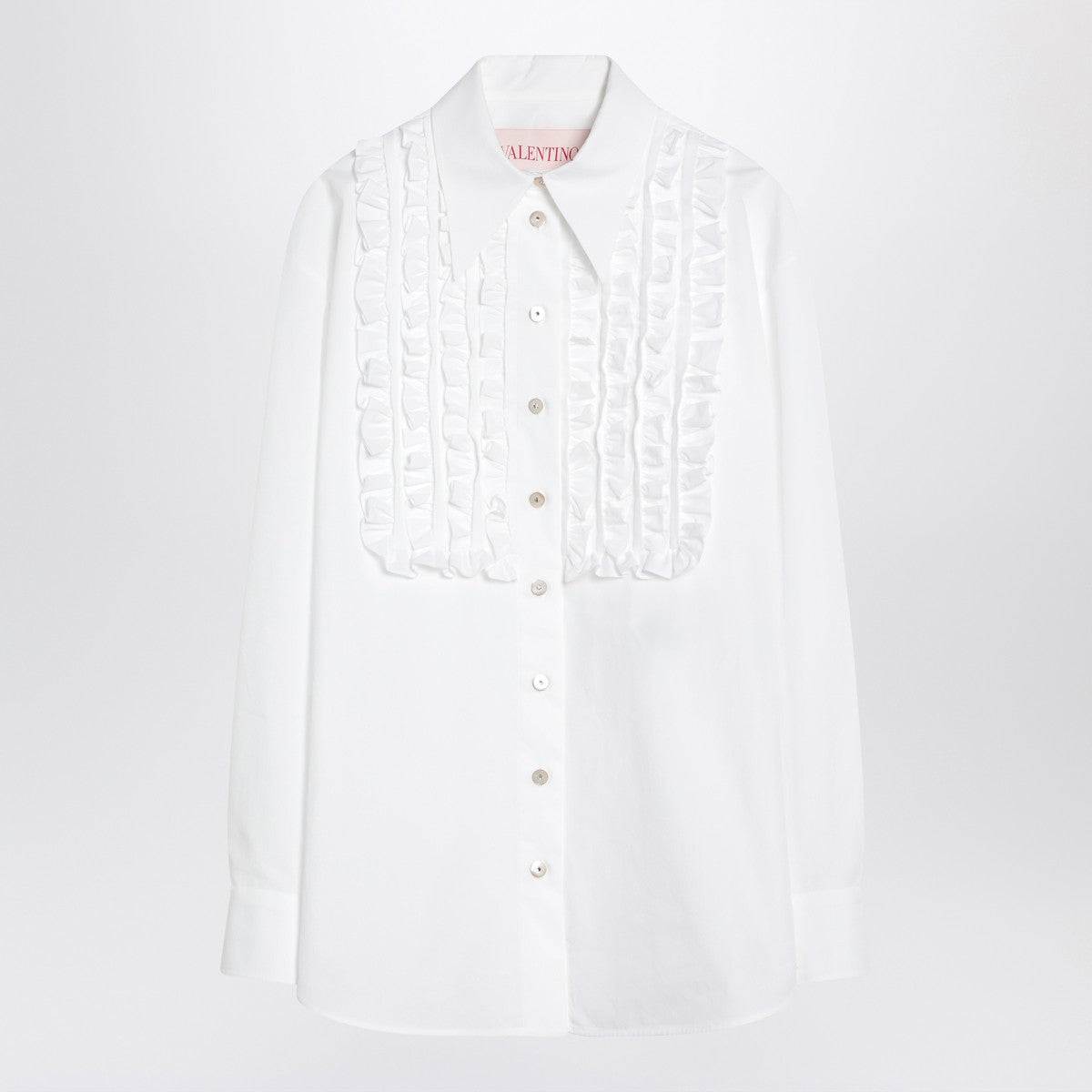Valentino White cotton shirt with ruffles Valentino
